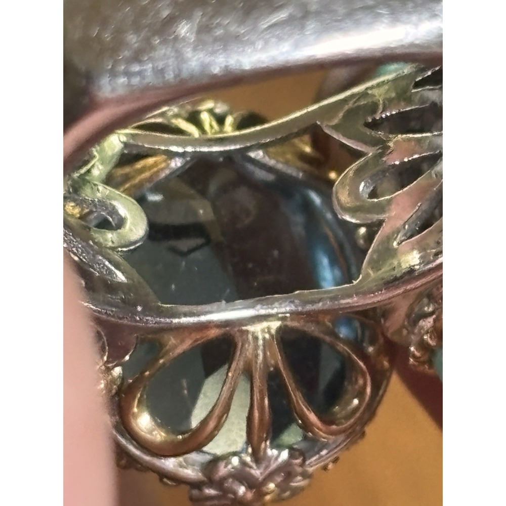 Gems En Vogue London Blue Topaz and Turquoise Size 9 - Picture 4 of 11
